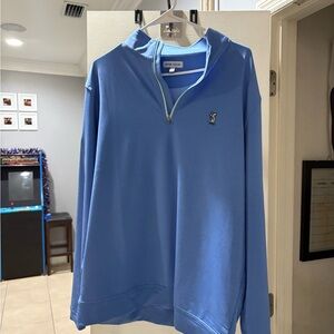 Peter Millar Men's Light Blue Scotty Cameron Zip-Up Sweater Pullover